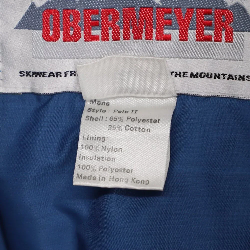 VINTAGE 90s OBERMEYER Men's Colorblock Ski Snow Jacket Pele II Blue Size L